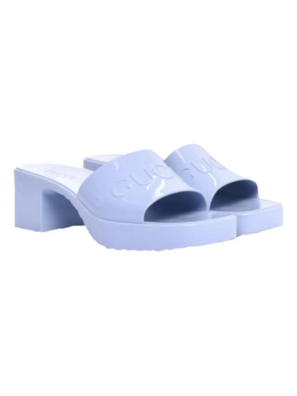 Gucci Pale Lavender Patent Slide Mules